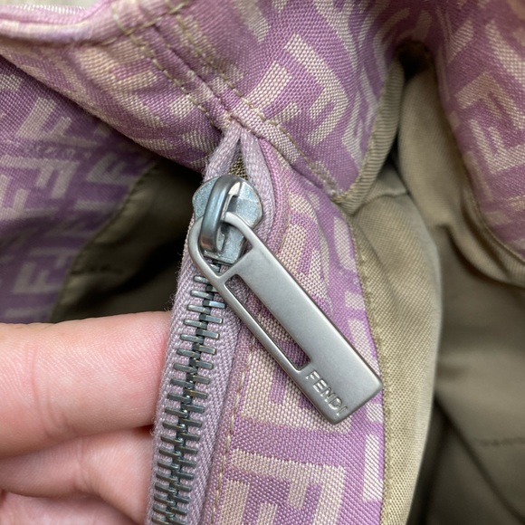 SOLD!! Vintage Fendi Monogram Purple Zucchino Tote - Picture 6 of 8